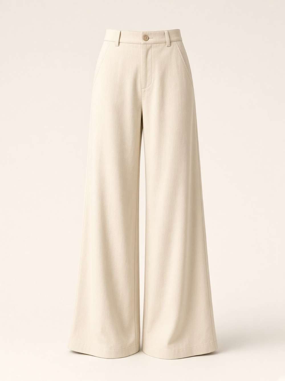 Cream Wide Leg Pants